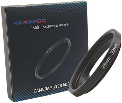 YAMAFOO 28mm to 30mm Step-Up Ring/Step Down Rings Filter Adapter for All Brands UV ND CPL Metal Ring Step-Up Rings Adapter Filter,Black (28-30)