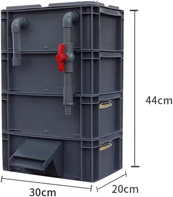 GRRICEPL Fish Tank Filter Box, Waterfall Bio-Filtration Aquarium, Turtle Tank Filter, Pump and Filter Media Not Included (Color : Gray, Size : 30x20x44cm)