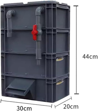 GRRICEPL Fish Tank Filter Box, Waterfall Bio-Filtration Aquarium, Turtle Tank Filter, Pump and Filter Media Not Included (Color : Gray, Size : 30x20x44cm)