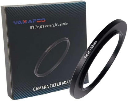 YAMAFOO 49mm to 62mm Step-Up Ring/Step Down Rings Filter Adapter for All Brands UV ND CPL Metal Ring Step-Up Rings Adapter Filter,Black (49-62)