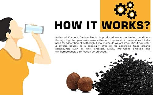 Coconut Shell Granular Activated Carbon (GAC) Charcoal Media - 1/2 Cubic Ft | 12x40 Mesh - Replacement Filtration Media for Pre and Post Carbon Water Filters