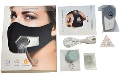LSGTT Personal Smart Electric Air Face Mask,Reusable Wearable Air Purifiers Mask,With Fan for Air Supply, Used for Cycling,Running, Weeding, Outdoor Sports