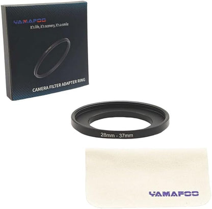 YAMAFOO 28mm to 37mm Step-Up Ring/Step Down Rings Filter Adapter for All Brands UV ND CPL Metal Ring Step-Up Rings Adapter Filter,Black (28-37)