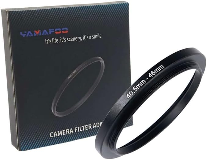YAMAFOO 40.5mm to 46mm Step-Up Ring/Step Down Rings Filter Adapter for All Brands UV ND CPL Metal Ring Step-Up Rings Adapter Filter,Black (40.5-46)