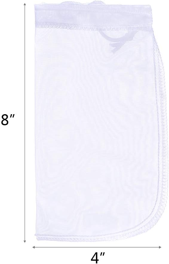 ALEGI 180 Micron Aquarium Filter Media Fine Mesh Bag, 8" by 4" Small Resin Filters Media Bags for Fish Tank (8"*4"(4Pcs))