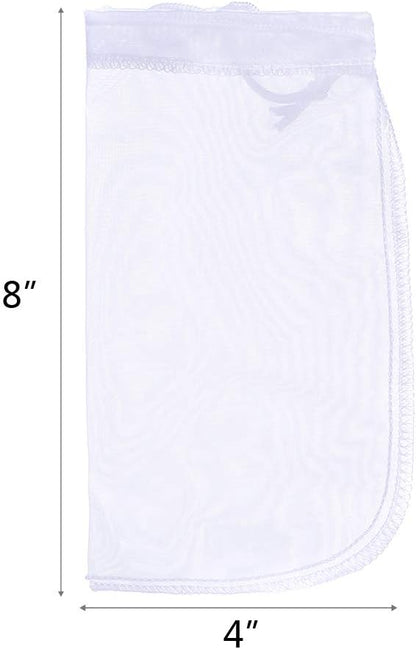 ALEGI 180 Micron Aquarium Filter Media Fine Mesh Bag, 8" by 4" Small Resin Filters Media Bags for Fish Tank (8"*4"(4Pcs))