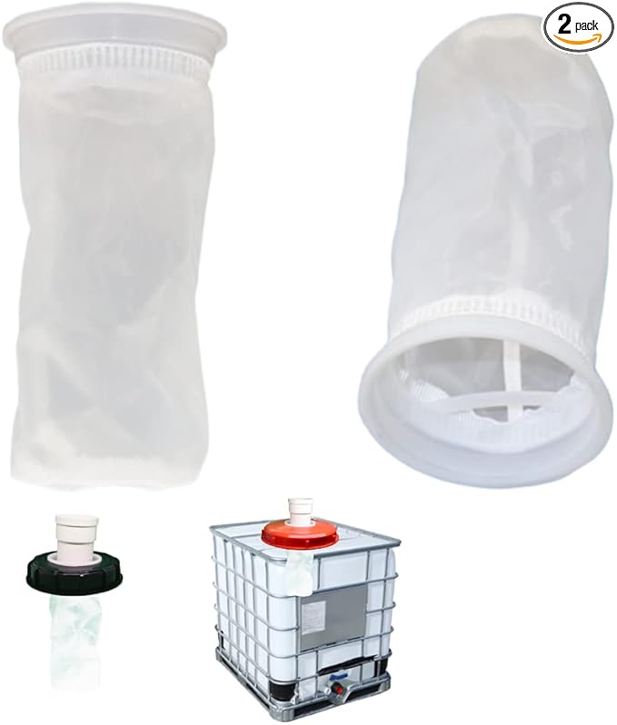 IBC Nylon Lid Filter 2 Pack IBC Lid Nylon Filter Screen Rain Water Filter, for Venting Ton Barrel Plastic Cover Tote Tank Lid Breath Cover