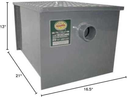 Commercial Grease Trap Interceptor – Heavy Duty Carbon Steel 20 LB Grease Trap for Restaurant or Food Truck Kitchen Waste
