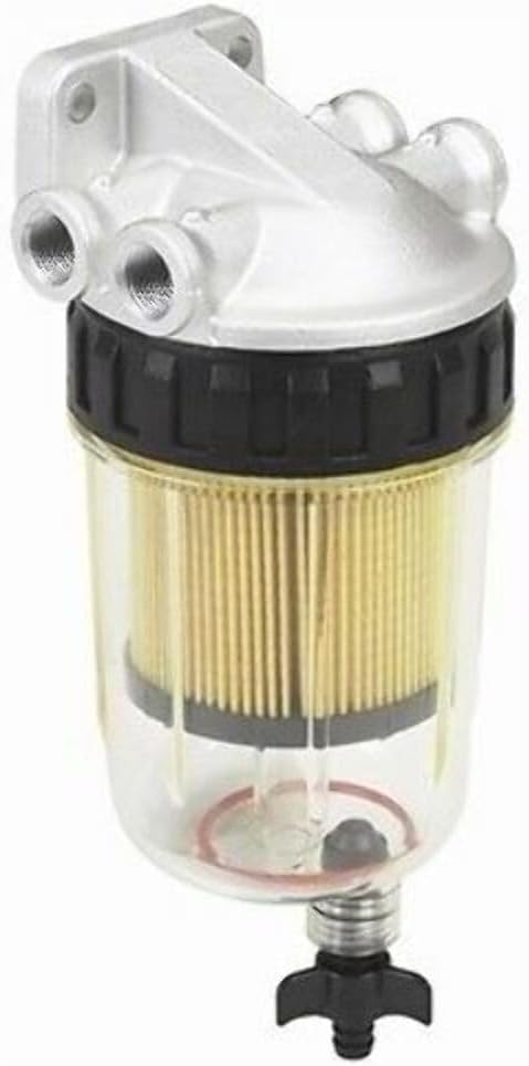 QUICKVIEW Boat Marine Water Separating Filter Kit w/Drain & Nichronium Head 10 Micron Filter