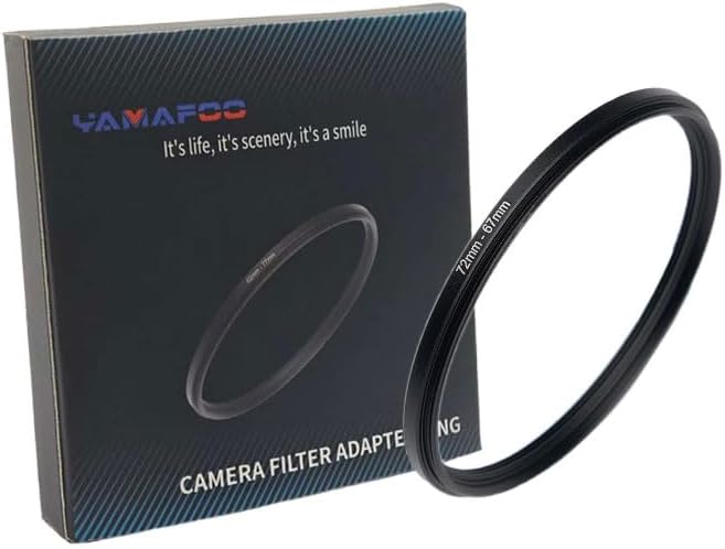 YAMAFOO 72mm to 67mm Step-Up Ring/Step Down Rings Filter Adapter for All Brands UV ND CPL Metal Ring Step-Up Rings Adapter Filter,Black (72-67)
