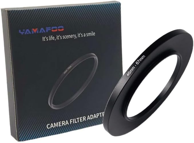 YAMAFOO 46mm to 67mm Step-Up Ring/Step Down Rings Filter Adapter for All Brands UV ND CPL Metal Ring Step-Up Rings Adapter Filter,Black (46-67)