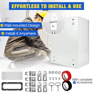 Outdoor Electrical Junction Box, 16x 12 x 8'' NEMA 4X Enclosure Box, Wall Mounted IP66 Waterproof & Dustproof Lockable Metal Junction Box
