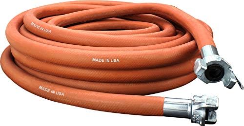 Milton Industries 1638 Industrial Jackhammer Rubber Air Hose 50’ Length x 3/4" Crimped Universal (Chicago) Coupling Connection Fitting, Red - Made in USA