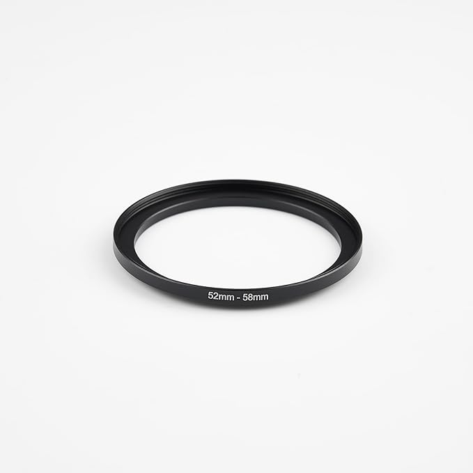 52mm Lens to 58mm Camera Lens Adapter 52mm to 58mm Step Up Ring Adapter Ring for All Brands of UV ND CPL, with Premium Lens Wiping Cloth 2 Pack (52mm-58mm)