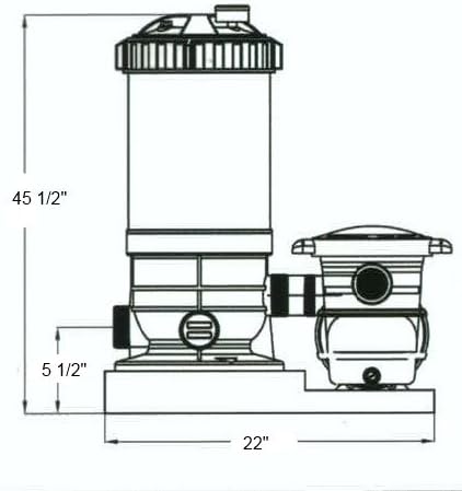 Rx Clear 1 HP Radiant PRC120 | Filtration System for Above-Ground Swimming Pools Up to 25,000 Gallons | 1 Horsepower Extreme Force Pool Pump | 115 Volt | 1 ½" Inch Threaded Ports