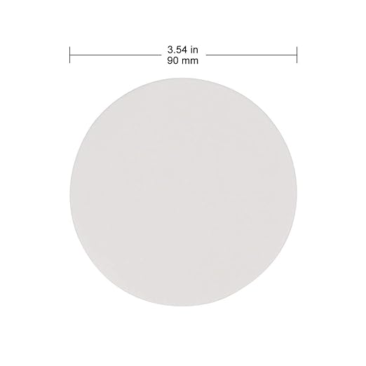 Labasics Qualitative Filter Paper Circles, 90 mm Diameter Cellulose Filter Paper with 15-20 Micron Particle Retention Medium Filtration Speed, Pack of 100