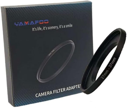 YAMAFOO 27mm to 37mm Step-Up Ring/Step Down Rings Filter Adapter for All Brands UV ND CPL Metal Ring Step-Up Rings Adapter Filter,Black (27-37)