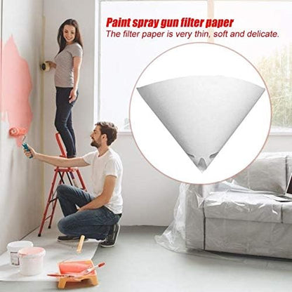 100PCS of Paper Paint Strainers with 100 μm Filter Tips and 1 PCS Stretch Silicone Funnel, Filter Tip Cone Shaped Nylon Mesh Funnel W/Hooks&paint resin filter