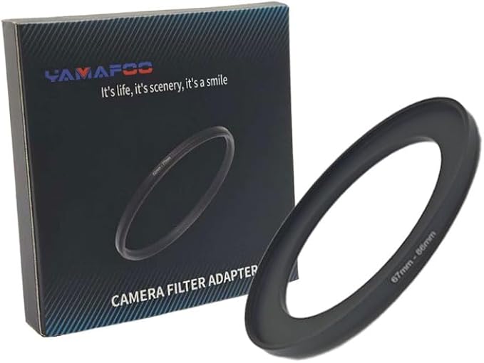 YAMAFOO 67mm to 86mm Step-up Ring/Step Down Rings Filter Adapter for All Brands UV ND CPL Metal Ring Step-Up Rings Adapter Filter, Black (67-86)