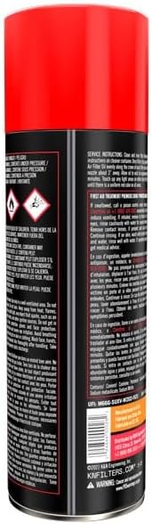 K&N Air Filter Oil: 6.5 Oz Aerosol; Restore Engine Air Filter Performance and Efficiency, 99-0504
