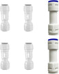 NSF 1/4" & 3/8" One Way Check Valve for Water Line 1/4" & 3/8" Reverse Osmosis Water Filter Push to Connect RO Fittings, Plastic Quick Connect Check Valve (4 pcs+2 pcs)