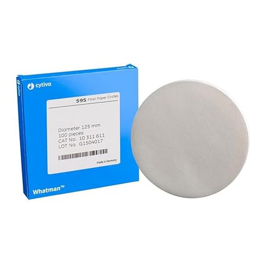 Whatman 1213Y26PK 10311610 Quantitative Filter Paper Circles, 4-7 μm, Grade 595, 110 mm Diameter (Pack of 100)