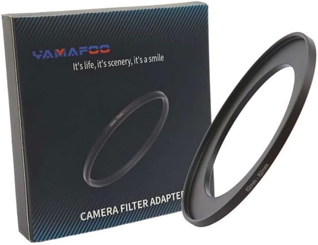 YAMAFOO 62mm to 82mm Step-Up Ring/Step Down Rings Filter Adapter for All Brands UV ND CPL Metal Ring Step-Up Rings Adapter Filter,Black (62-82)