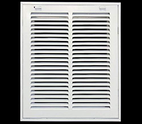 HVAC Premium 10 x 12 Duct Opening Steel Return Air Filter Grille, for 1-inch Filter, Removable Door, Flat Stamped HVAC Vent Cover Grille, Outer Dimensions 12.5 x 14.5