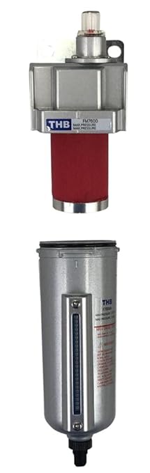 1/2" NPT Industrial Coalescing 0.01u Micron Filter Removes 99.98% of Oil, Moisture Vapor, Aerosols from Compressed Air Lines, 5oz Bowl, Auto Drain