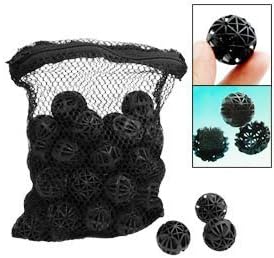 CNZ® 50pcs 1-inch Black Aquarium Fish Tank Filter Bio-Balls Filtration Media, 4-Pack …