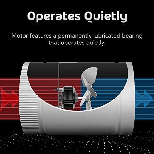 iPower Inline Booster Duct Fan 8" HVAC Exhaust Ventilation Blower with Low Noise for Bathrooms, Kitchens, Basements, Attics, Grow Tents
