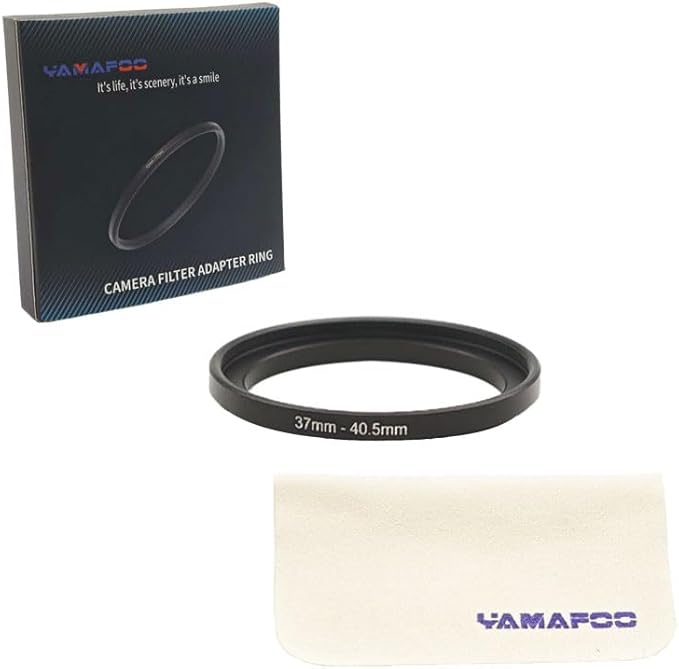 YAMAFOO 37mm to 40.5mm Step-Up Ring/Step Down Rings Filter Adapter for All Brands UV ND CPL Metal Ring Step-Up Rings Adapter Filter,Black (37-40.5)