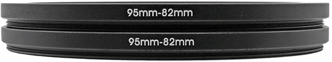 95 to 82mm Metal Step Rings, 95mm to 82mm Step Down Ring Filter Ring Adapter for 95mm Camera Lens & 82mm UV CPL ND Filters Hoods Caps LingoFoto