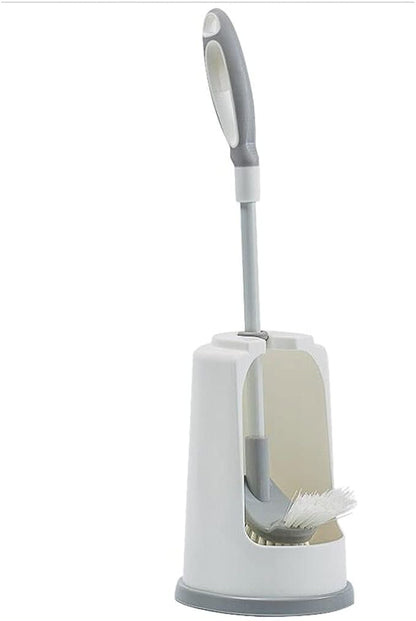 Plastic Toilet Brush，Toilet Bowl Scrubber,Toilet Brush Toilet Brushes and Brush Holders Double Bristles Quick Dry Deep Cleaning Add Long Handle