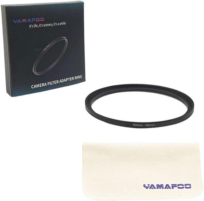 YAMAFOO 82mm to 86mm Step-Up Ring/Step Down Rings Filter Adapter for All Brands UV ND CPL Metal Ring Step-Up Rings Adapter Filter,Black (82-86)
