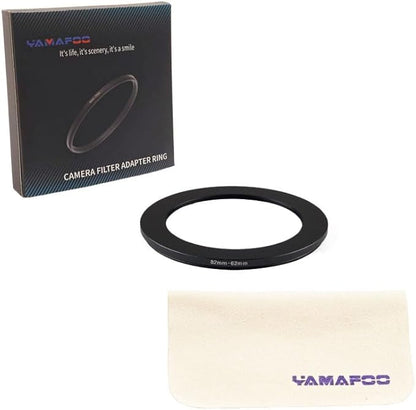 YAMAFOO 82mm to 62mm Step-Up Ring/Step Down Rings Filter Adapter for All Brands UV ND CPL Metal Ring Step-Up Rings Adapter Filter,Black (82-62)