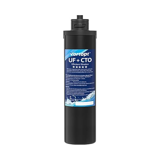 VORTOPT Q5-UF-M Replacement Water Filter Cartridge for Under Sink Systems,0.01μm UF Membrane & Carbon Block,14000 Gallon Capacity,NSF 42/372 Certified,Reduces Chlorine and Particles