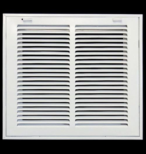 HVAC Premium 10 x 6 Duct Opening Steel Return Air Filter Grille, for 1-inch Filter, Removable Door, Flat Stamped HVAC Vent Cover Grille, Outer Dimensions 12.5 x 8.5