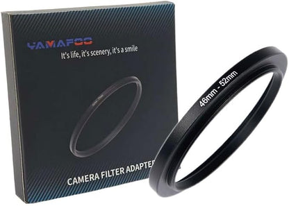 YAMAFOO 46mm to 52mm Step-Up Ring/Step Down Rings Filter Adapter for All Brands UV ND CPL Metal Ring Step-Up Rings Adapter Filter,Black (46-52)