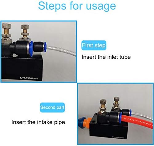 YWY Mist Coolant Lubrication Spray System with Check Valve and Stainless Steel Flexible Pipe for Metal Cutting Engraving Cooling Machine/Air Pipe CNC Lathe Milling Drill
