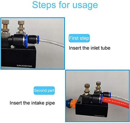 YWY Mist Coolant Lubrication Spray System with Check Valve and Stainless Steel Flexible Pipe for Metal Cutting Engraving Cooling Machine/Air Pipe CNC Lathe Milling Drill