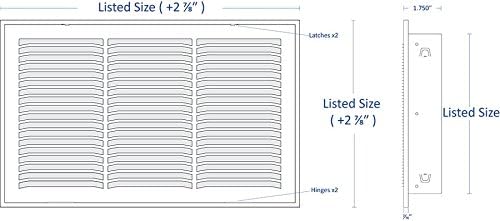 HVAC Premium 18" X 24" Return Air Filter Grille - Filter Included - Easy Plastic Tabs for Removable Face/Door - HVAC VENT DUCT COVER - White [Outer Dimensions: 20 5/8"w X 26 5/8"h]