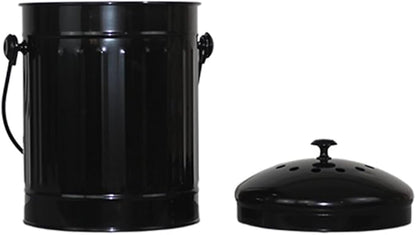 Markson Compost Bin with Airflow Lid and Charcoal Filter 1.5 Gallon Metal Black