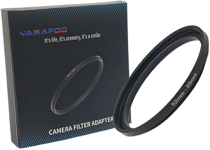 YAMAFOO 52mm to 55mm Step-up Ring/Step Down Rings Filter Adapter for All Brands UV ND CPL Metal Ring Step-Up Rings Adapter Filter,Black (52-55)