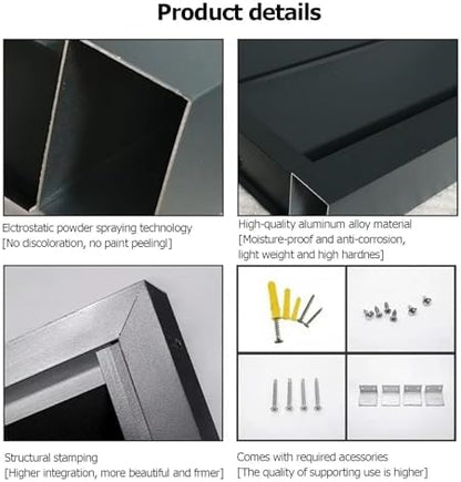 Aluminum Air Conditioner Cover Exterior Air Conditioning Unit Cover Air Conditioner Fence Screen Privacy Fence Trash Can Enclosure Outdoor Condenser Protective (Gray 110x60x80cm)