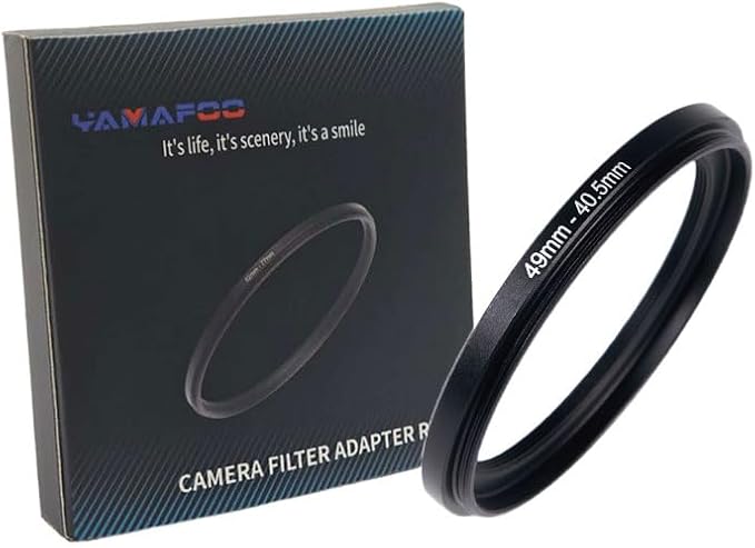 YAMAFOO 49mm to 40.5mm Step-Up Ring/Step Down Rings Filter Adapter for All Brands UV ND CPL Metal Ring Step-Up Rings Adapter Filter,Black (49-40.5)