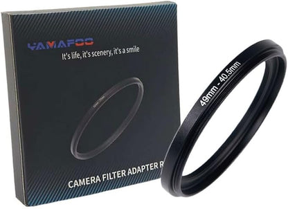 YAMAFOO 49mm to 40.5mm Step-Up Ring/Step Down Rings Filter Adapter for All Brands UV ND CPL Metal Ring Step-Up Rings Adapter Filter,Black (49-40.5)