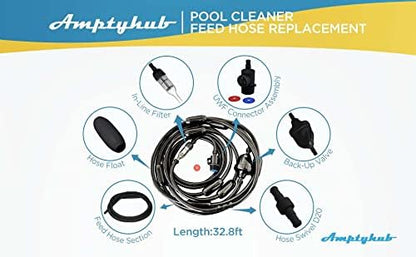G6 Pool Cleaner Feed Hose Replacement for Zodiac Polaris 280 380 Black Max pool cleaner (Not compatiable With Polaris 360)