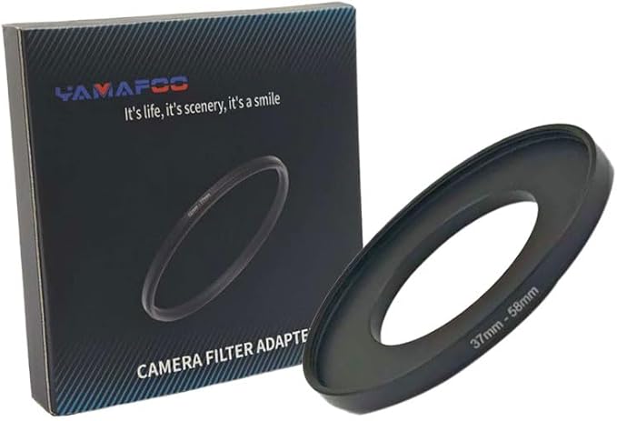 YAMAFOO 37mm to 58mm Step-Up Ring/Step Down Rings Filter Adapter for All Brands UV ND CPL Metal Ring Step-Up Rings Adapter Filter,Black (37-58)