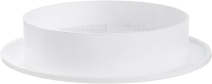 White 4" Inch Round Ventilation Grille with Insect mesh. (Duct 4Ø / Grille 5Ø) Ventilation Applications. Indoor and Outdoor Vent Cover. Available 3 Sizes / 4 Colors.